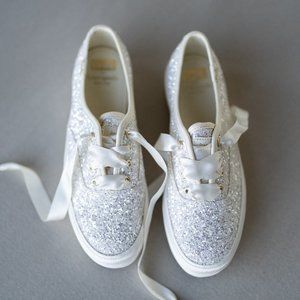 Womens Kate Spade New York Keds Triple Glitter Sneakers Cream